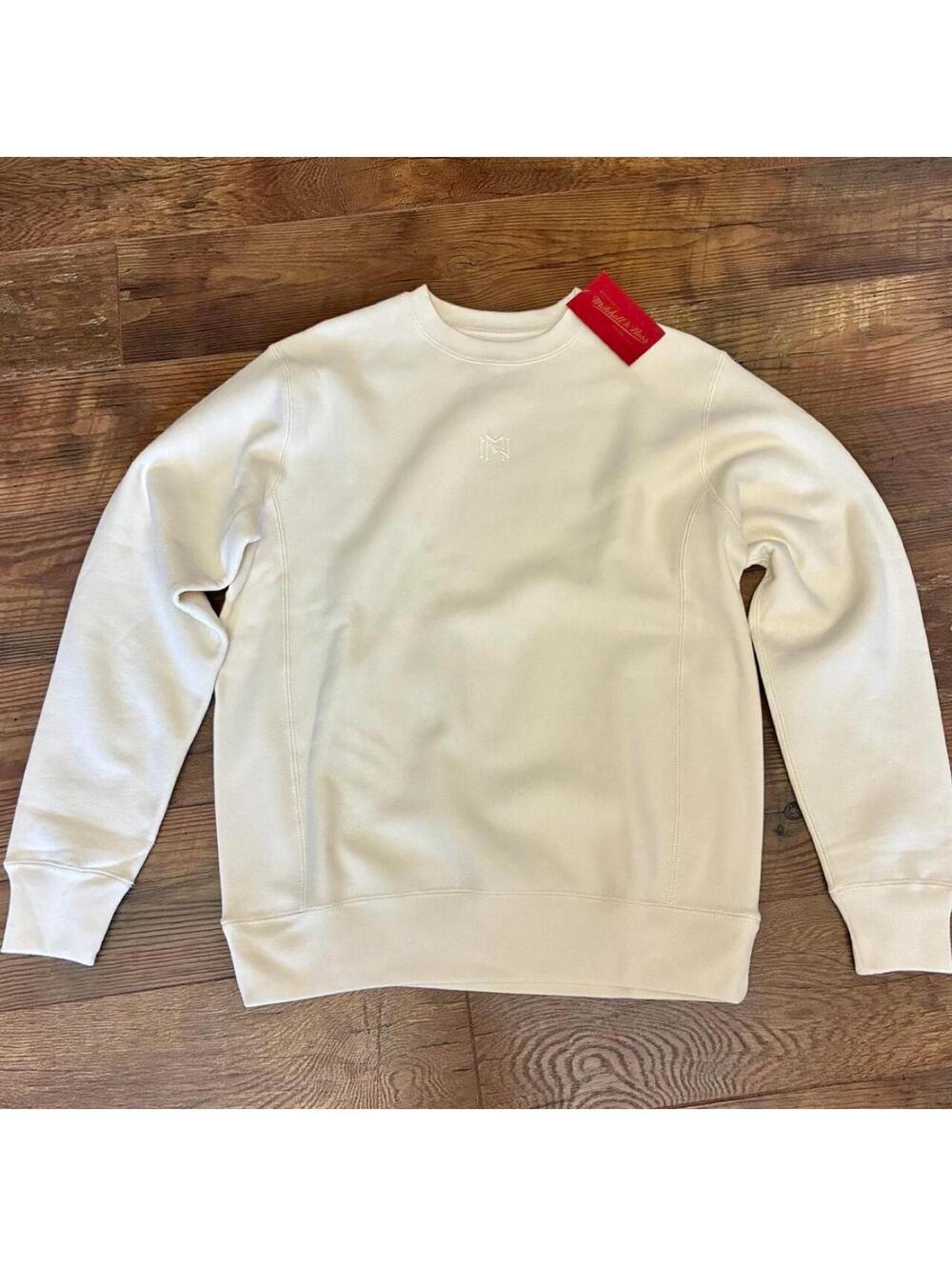 Mitchell & Ness cream crewneck sweatshirt in size S